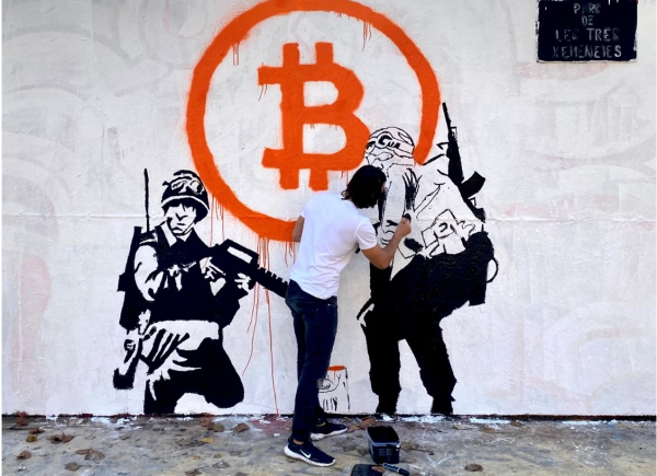 Graffiti artists Street Cy₿er are painting the town Bitcoin Graffiti artists Street Cy₿er are painting the town Bitcoin